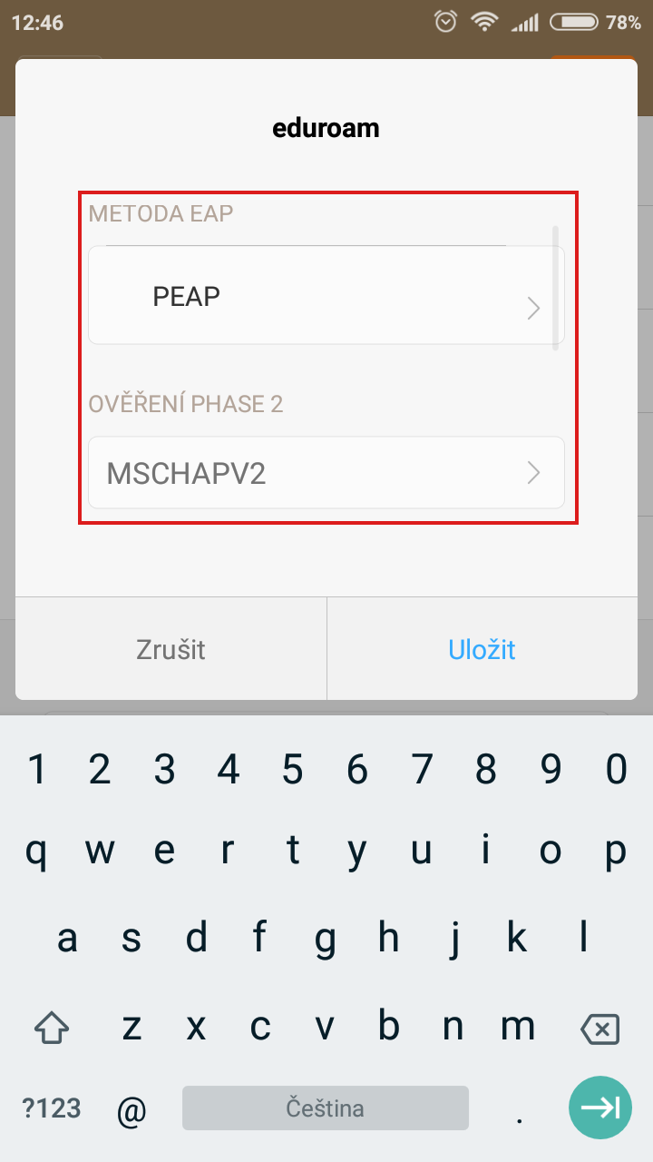 Eduroam - nastavení v Android 05