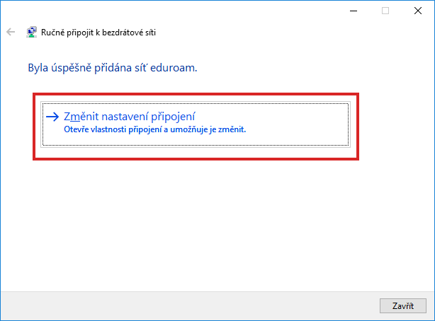 Eduroam - nastavení ve Win10 10