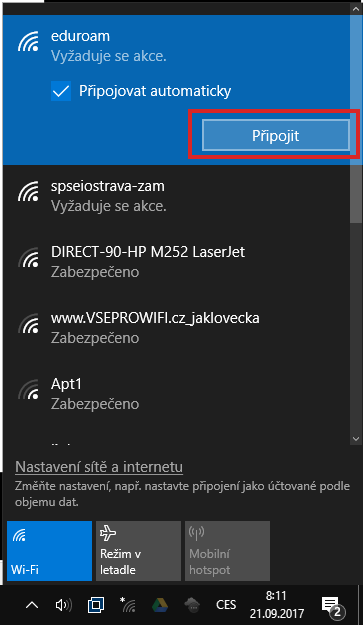 Eduroam - nastavení ve Win10 16